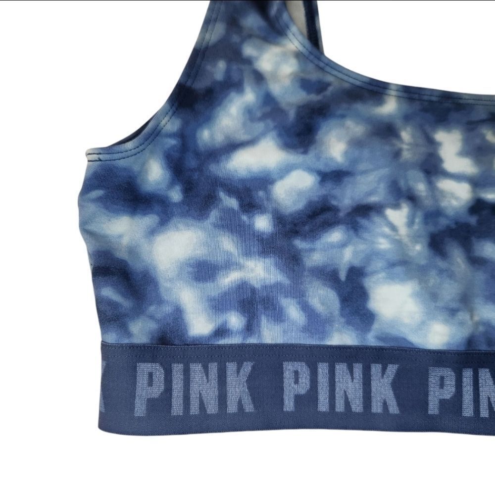 PINK Victoria's Secret Women Blue Tie-Dye Ultimate Sports Bra Size M - Picture 6 of 10